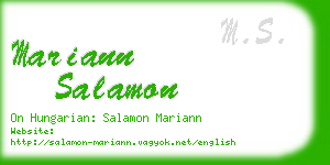 mariann salamon business card